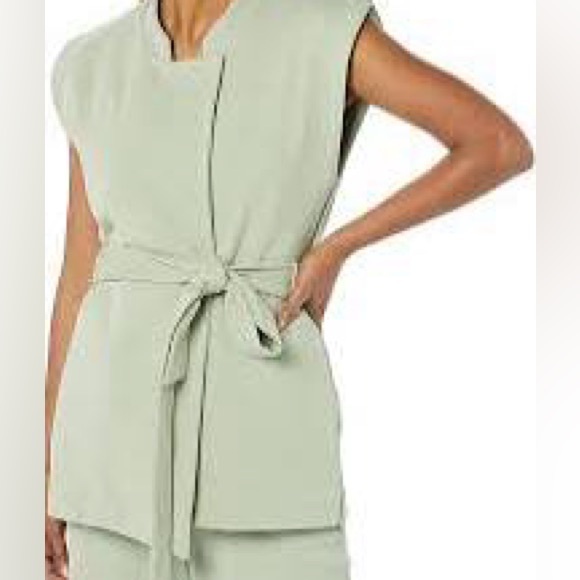 Terea Jackets & Blazers - NWT $80 TEREA Zuri Wrap Vest DESSERT SAGE GREEN M MEDIUM